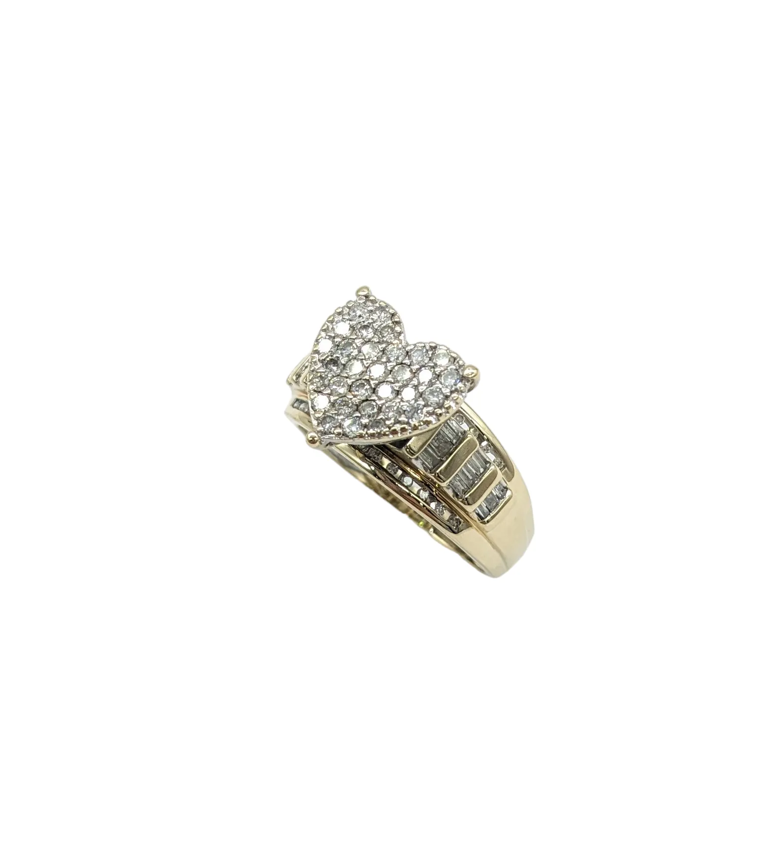 1 Carat Total Weight Heart-Shaped Diamond Ring