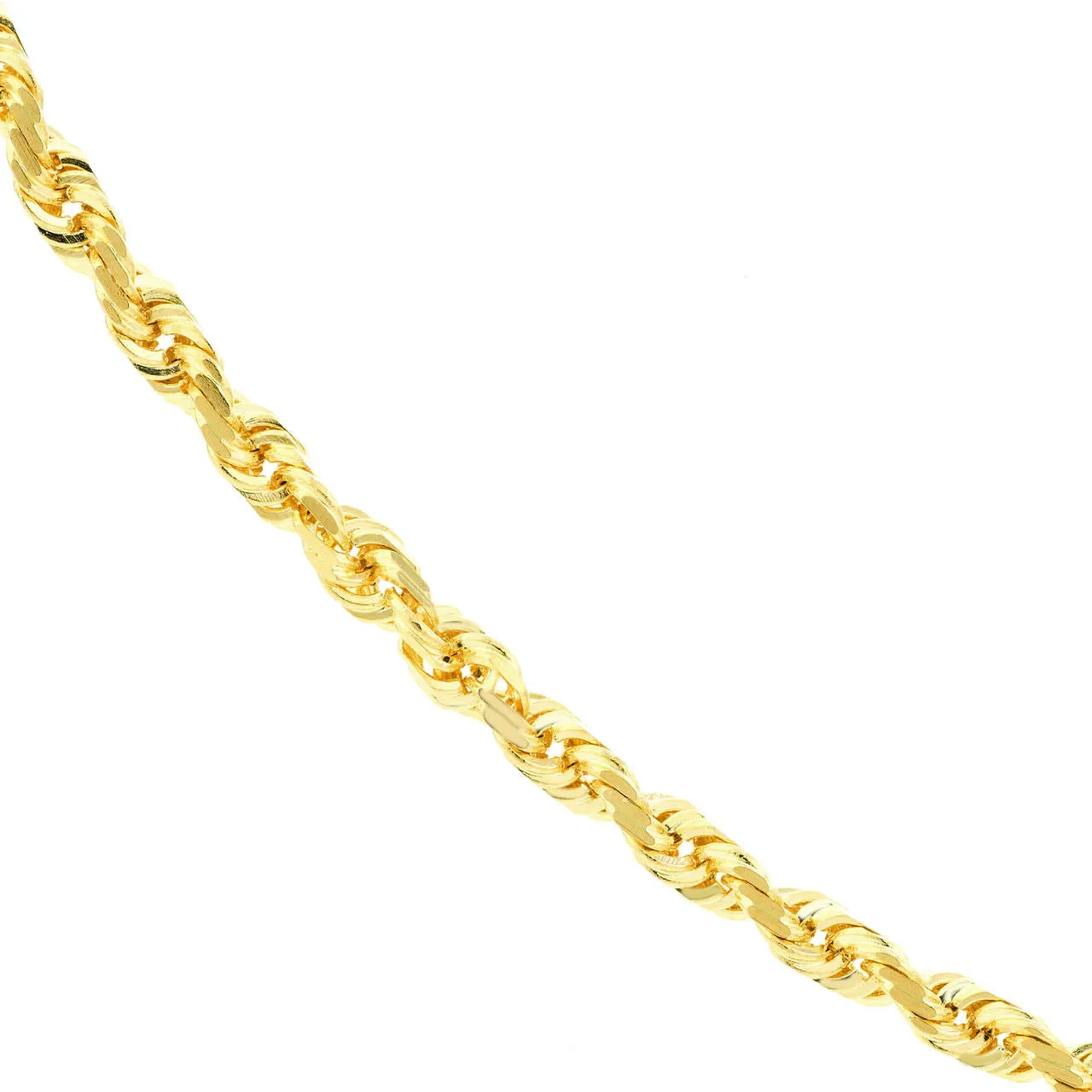 10K Yellow Gold Diamond Cut Rope Chain