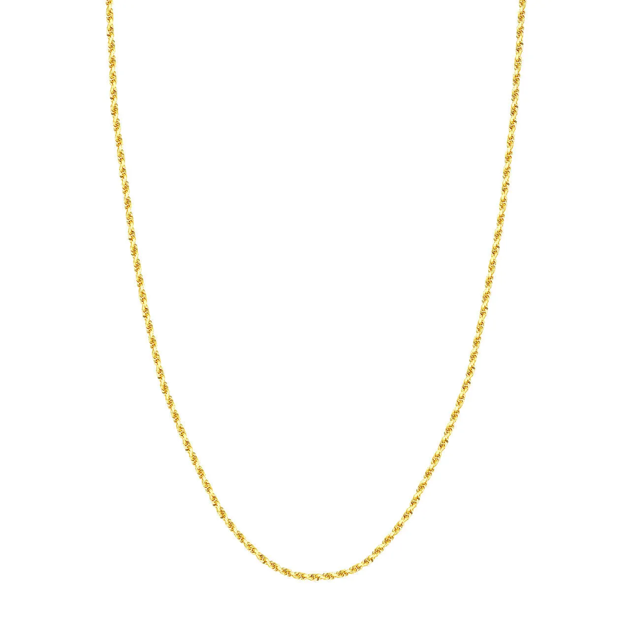 10K Yellow Gold Diamond Cut Rope Chain