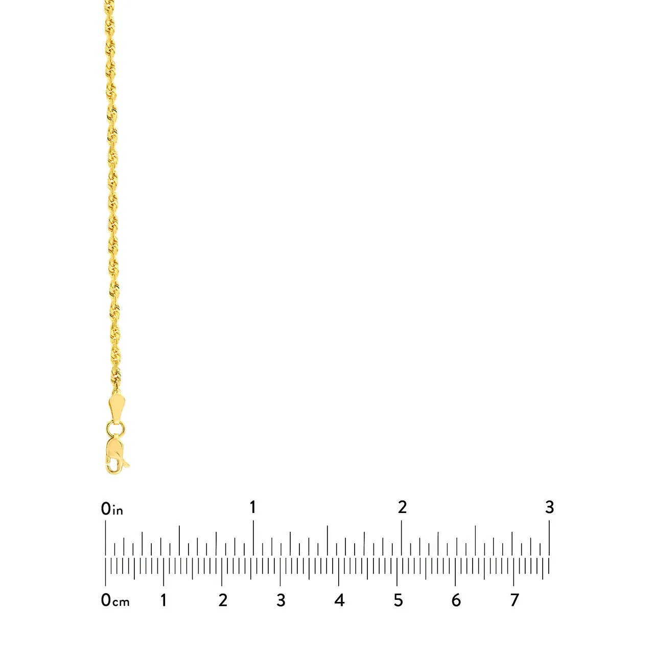 10K Yellow Gold Diamond Cut Rope Chain