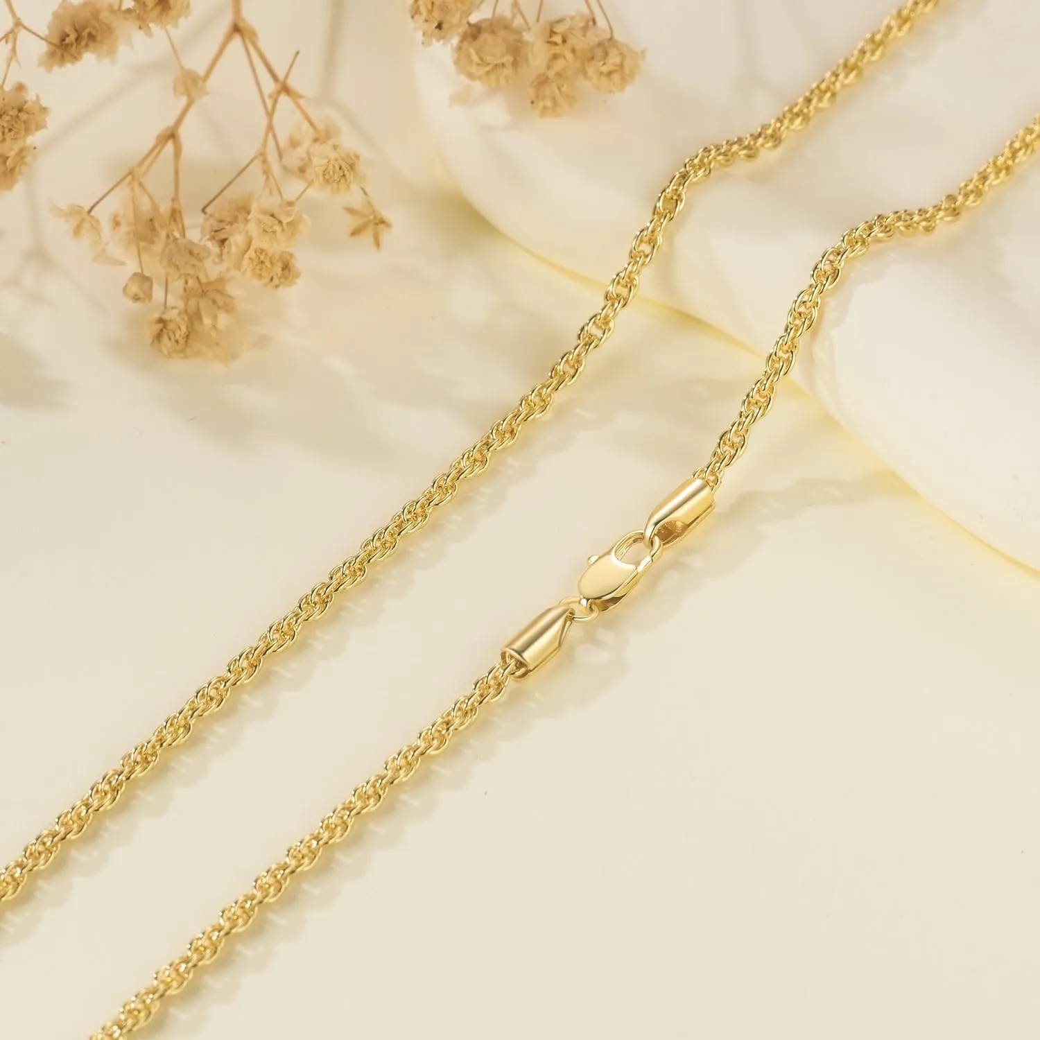 14K Gold Necklaces for Women Mens 14K Gold Chain for Men Rope Chains Necklace for Mens Chain Dainty Golds Necklace for Womens Non Tarnish Men Chains Link Necklaces for Women 16-30in