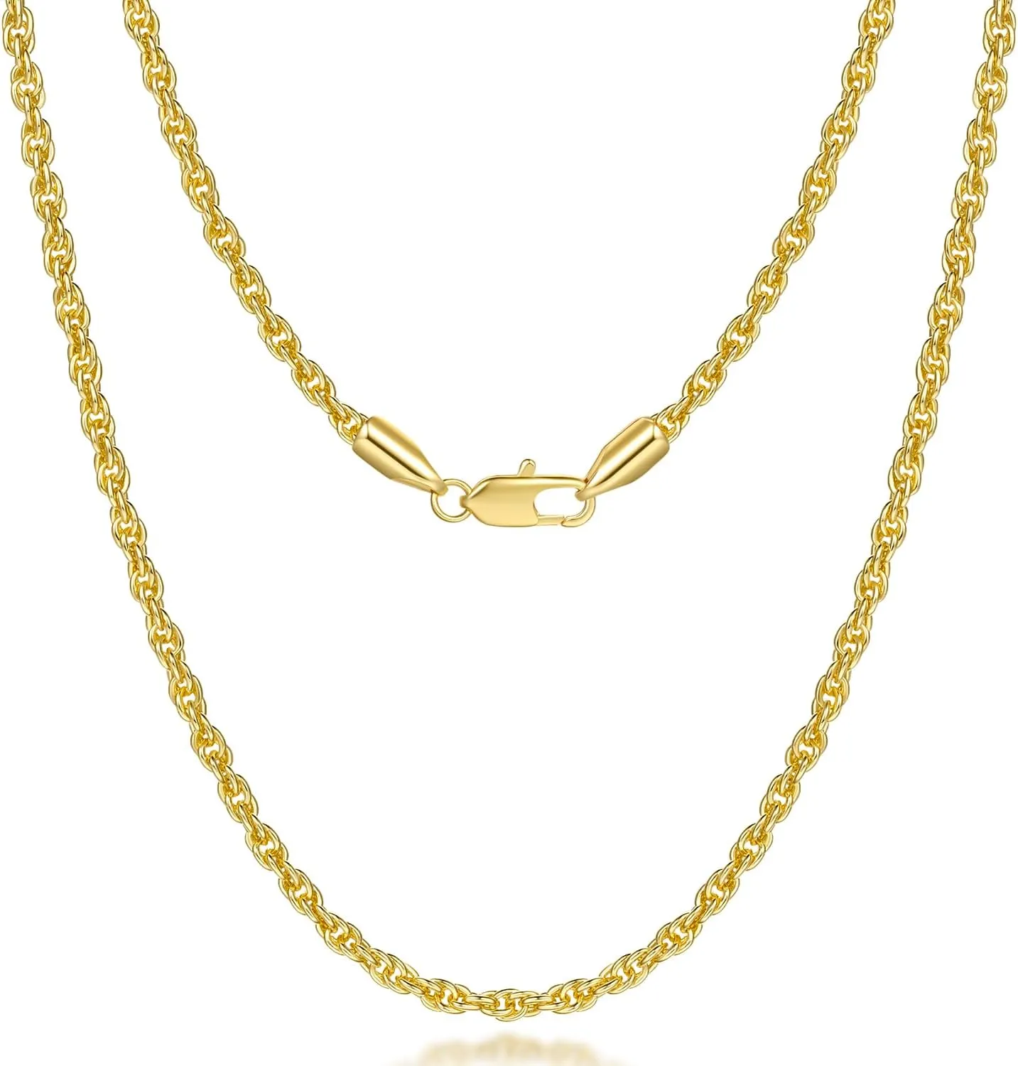 14K Gold Necklaces for Women Mens 14K Gold Chain for Men Rope Chains Necklace for Mens Chain Dainty Golds Necklace for Womens Non Tarnish Men Chains Link Necklaces for Women 16-30in