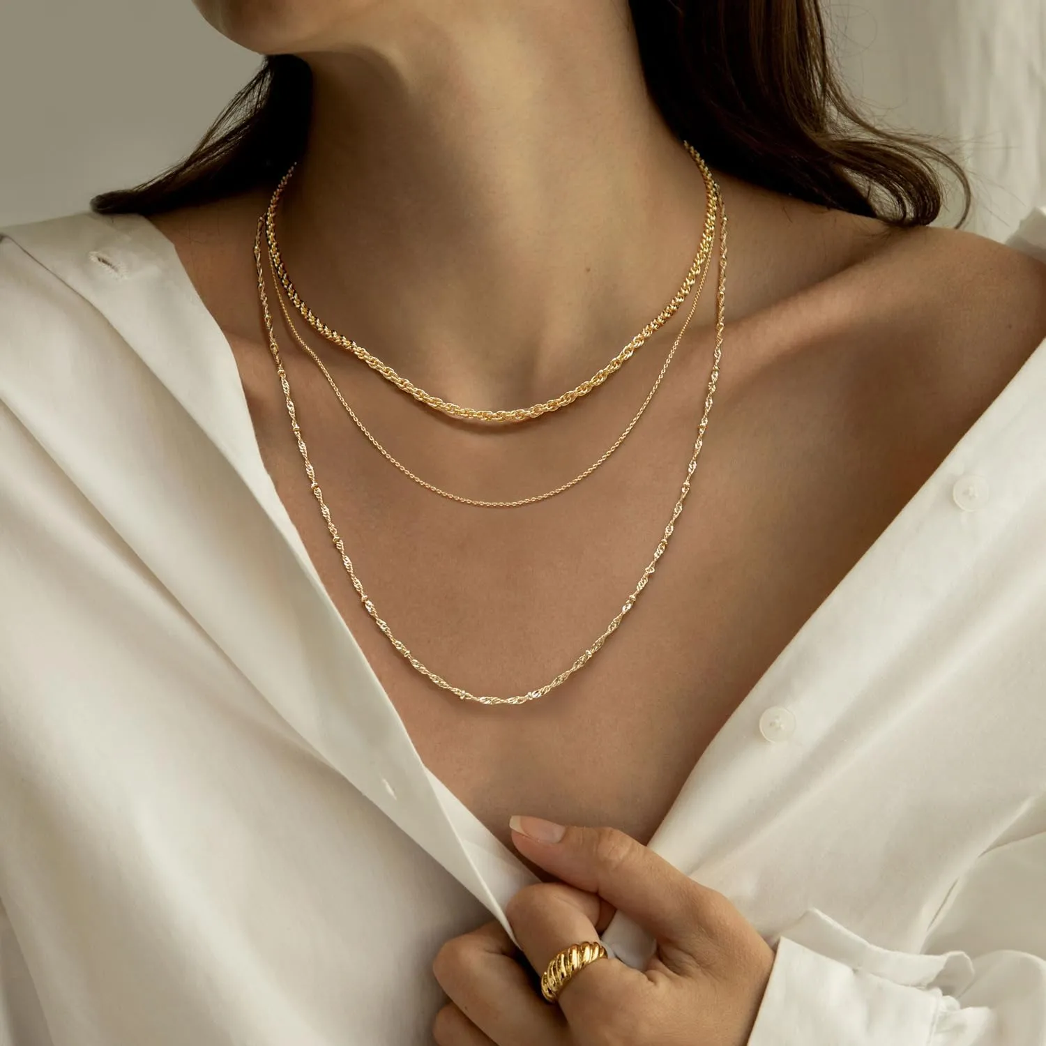 14K Gold Necklaces for Women Mens 14K Gold Chain for Men Rope Chains Necklace for Mens Chain Dainty Golds Necklace for Womens Non Tarnish Men Chains Link Necklaces for Women 16-30in