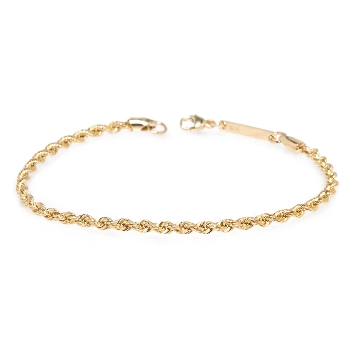 14k Medium Rope Chain Bracelet