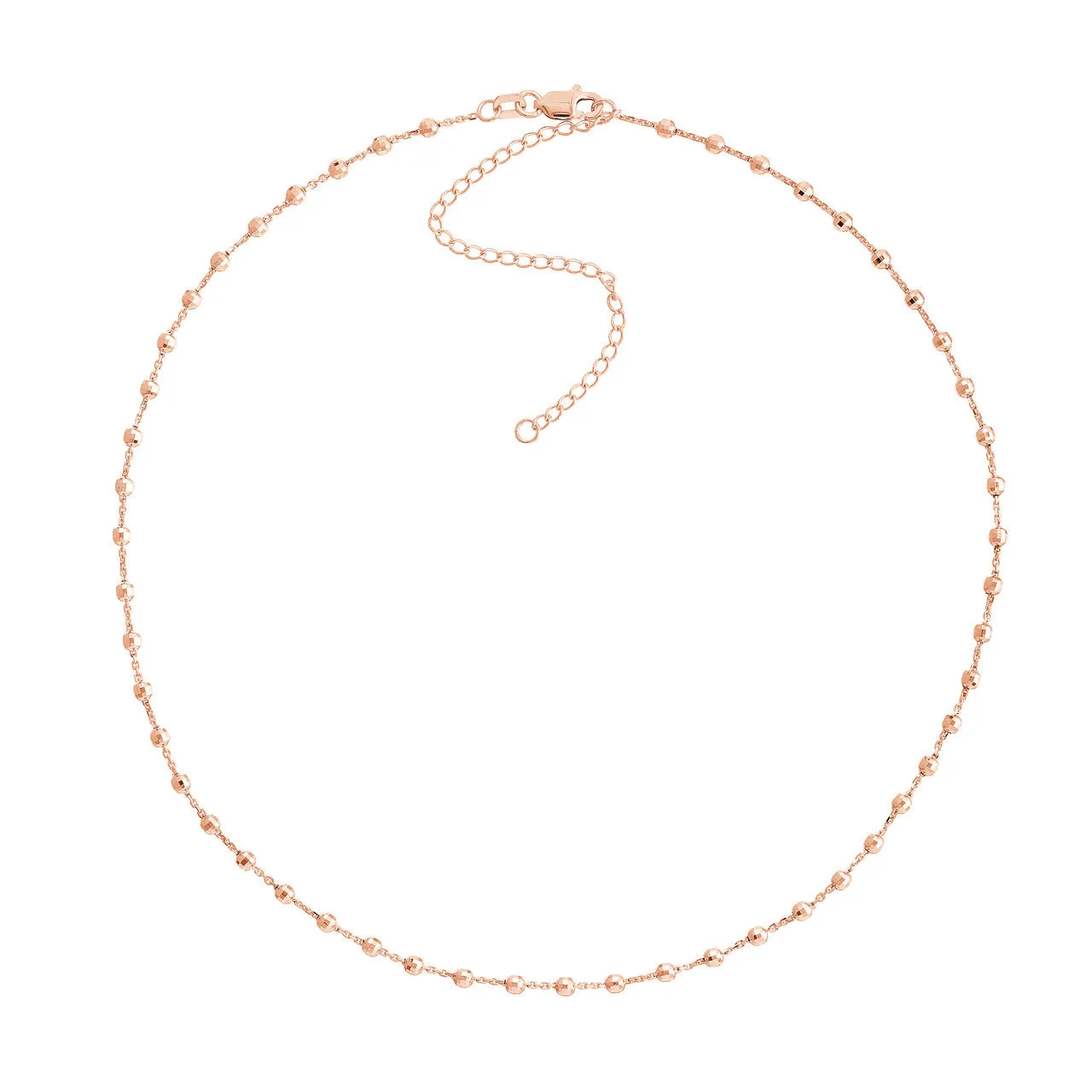 14K Rose Gold Bead Station Choker