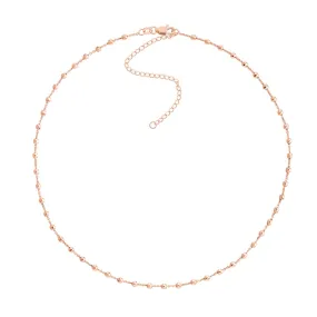 14K Rose Gold Bead Station Choker