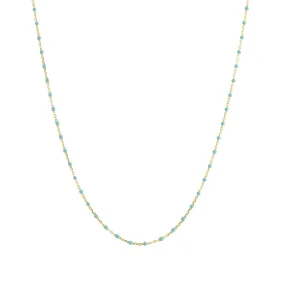 16" Turquoise Tiny Dot Chain Necklace