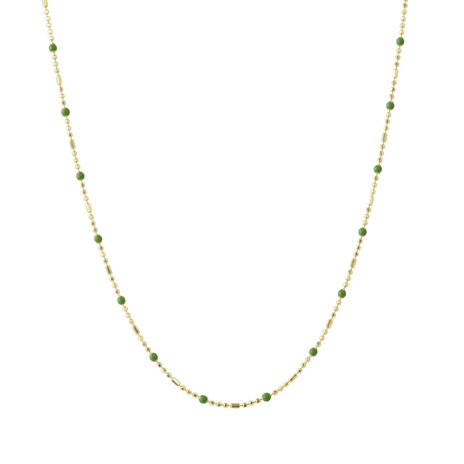 18" Kelly Green Dot Ball Chain Necklace