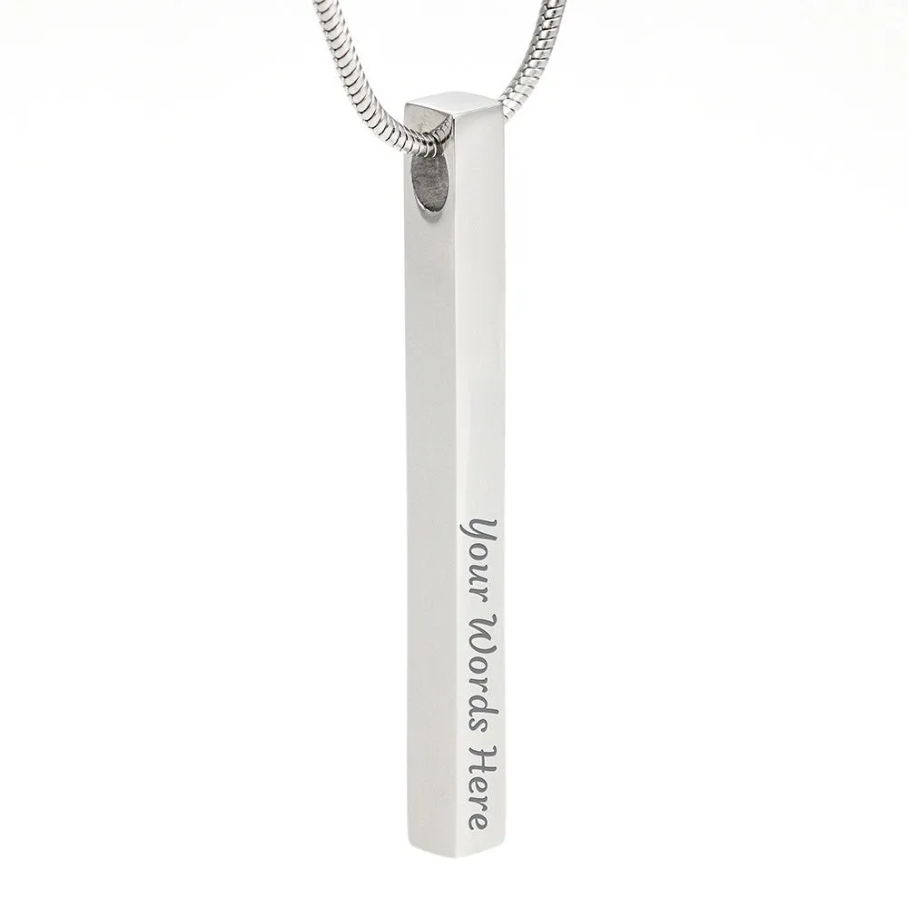2 Sided Vertical Bar Necklace With "I Love You" Message Card Gifts For Wife