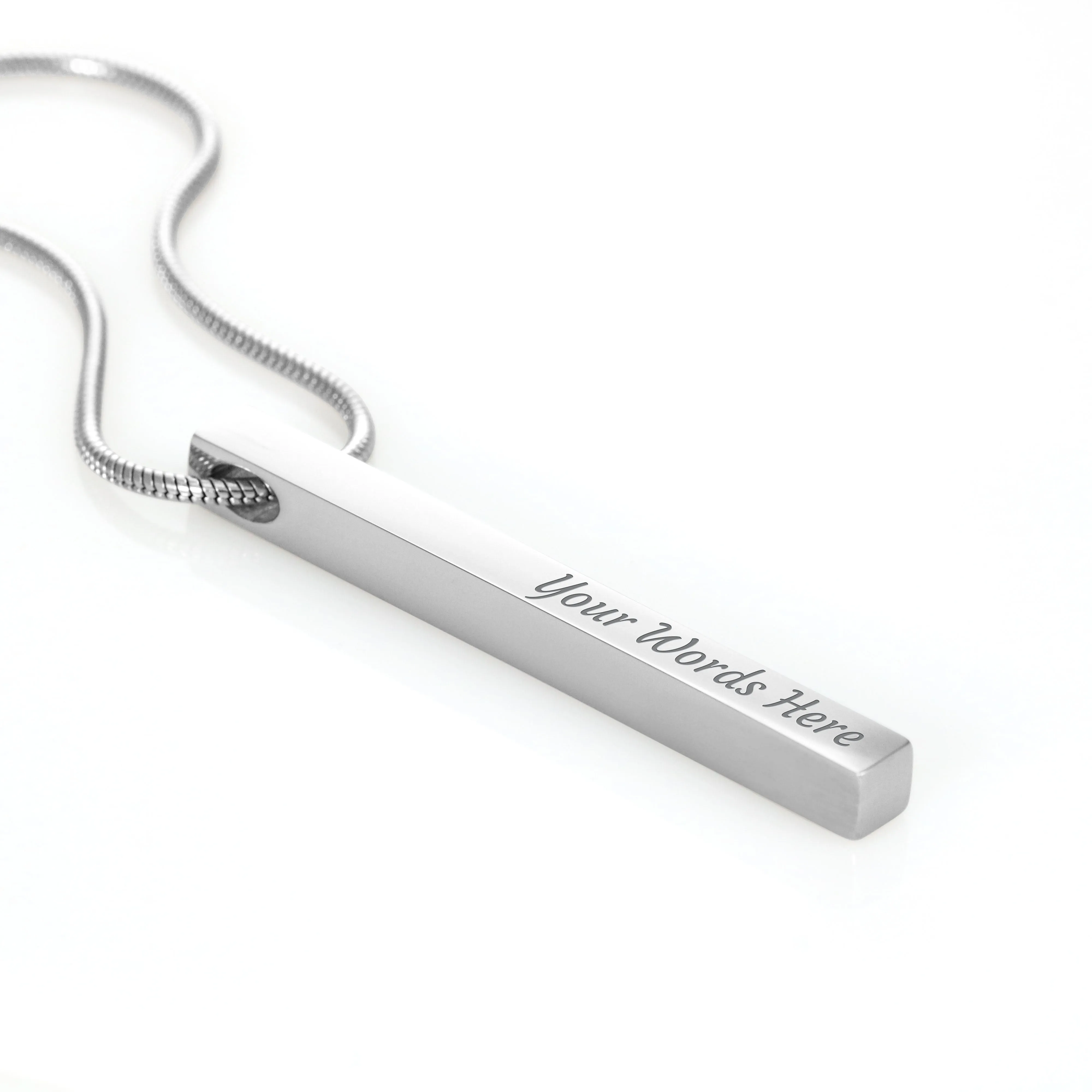 2 Sided Vertical Bar Necklace With "I Love You" Message Card Gifts For Wife