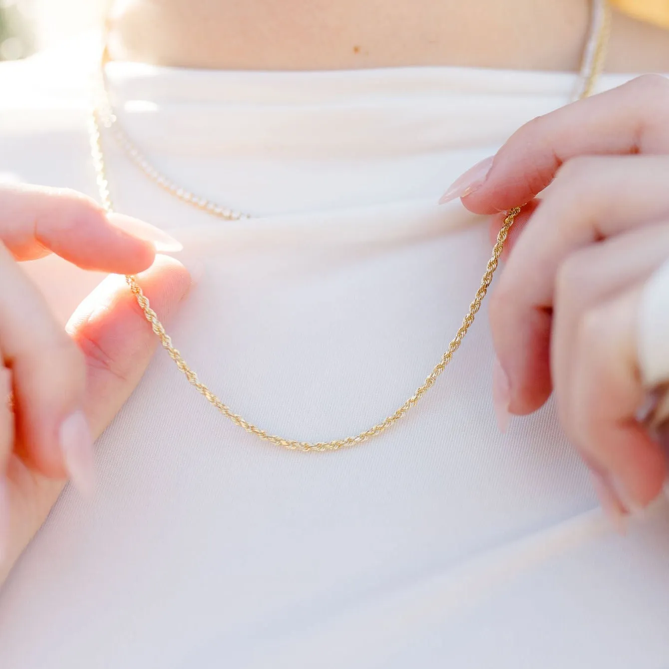 2.00mm Gold Rope Chain Necklace