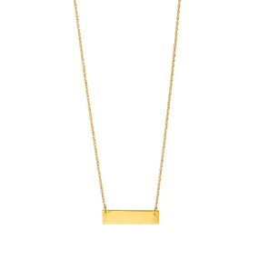 22K Gold Plated Bar Pendant Necklace