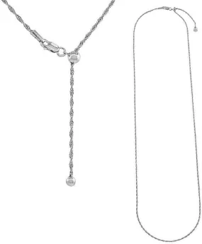 24'' Adjustable Rope Slider Chain Necklace w/ Bead