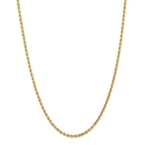 3.00mm Gold Rope Chain Necklace