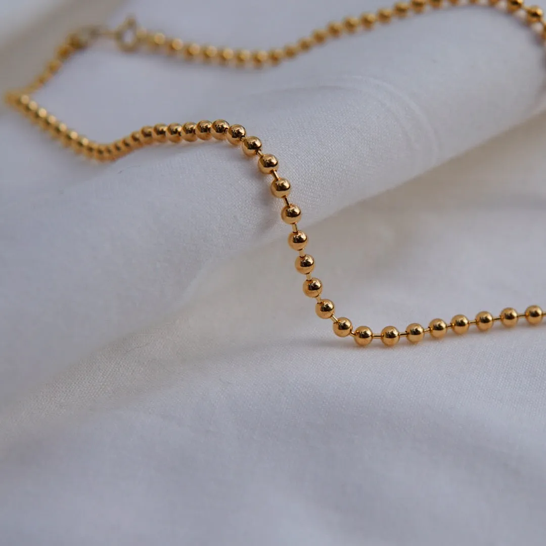 3mm Thick Bead Ball Chain Necklace