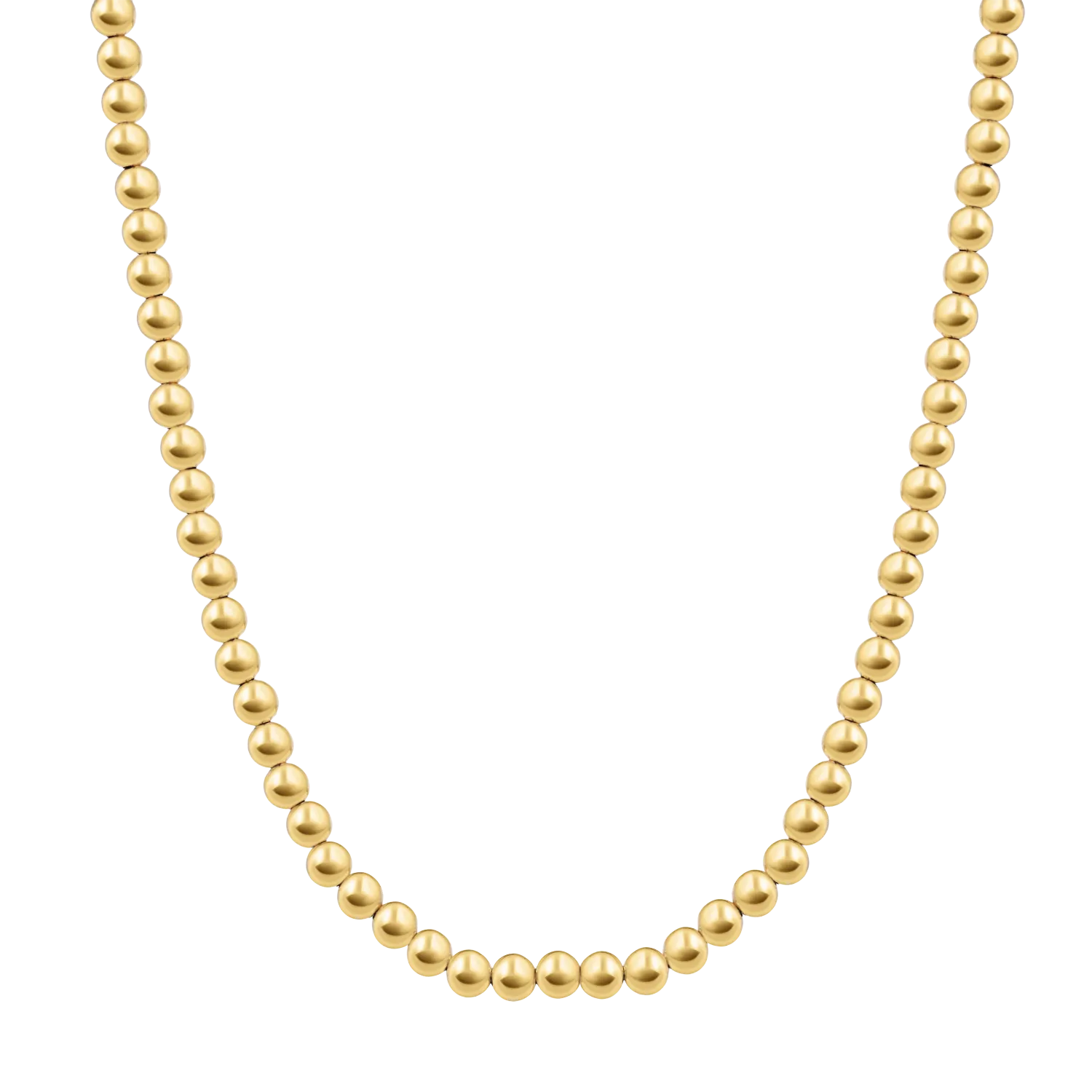 5mm Gold Bead Ball Necklace