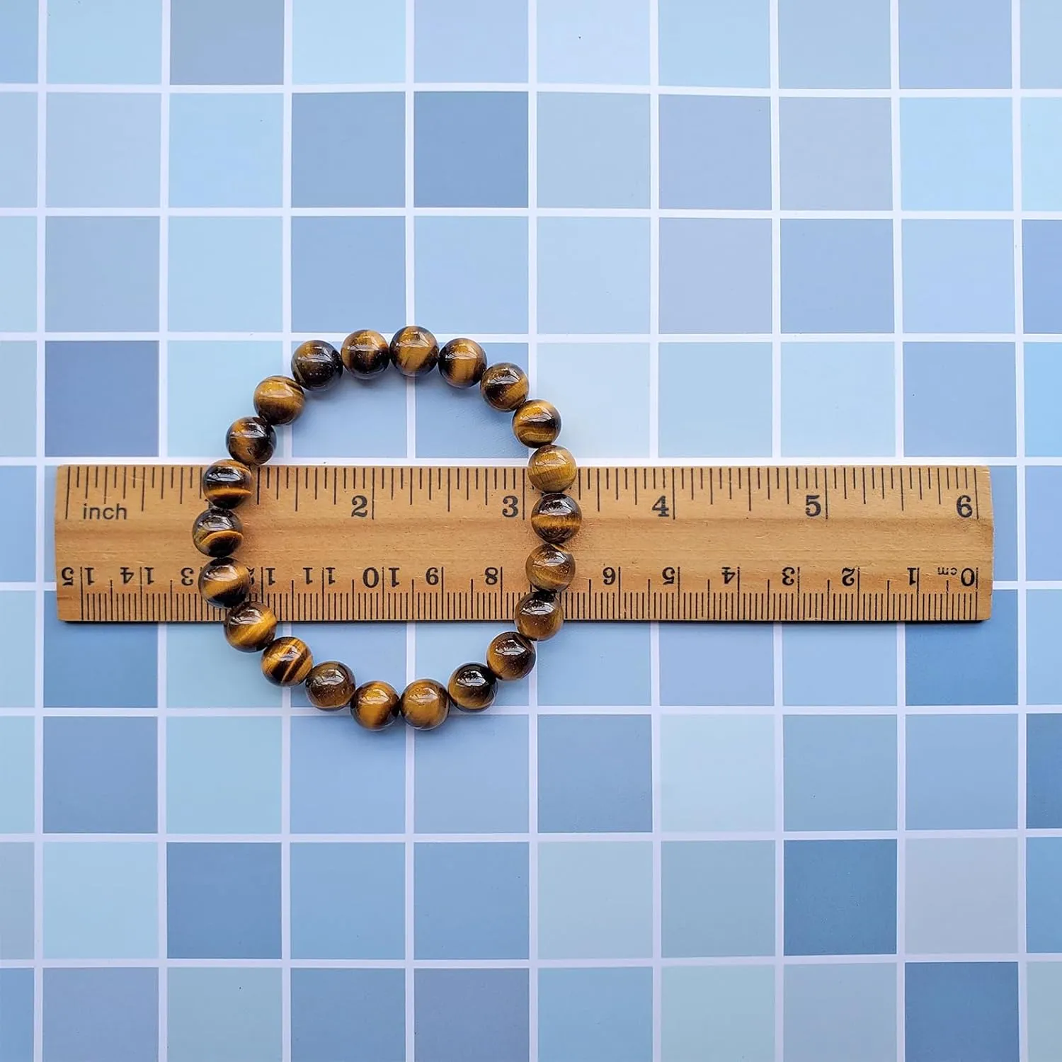 8mm Tiger Eye Stone Stretch Bracelet Round Beads Semi Gemstone for Elastic Bracelet 7.5"