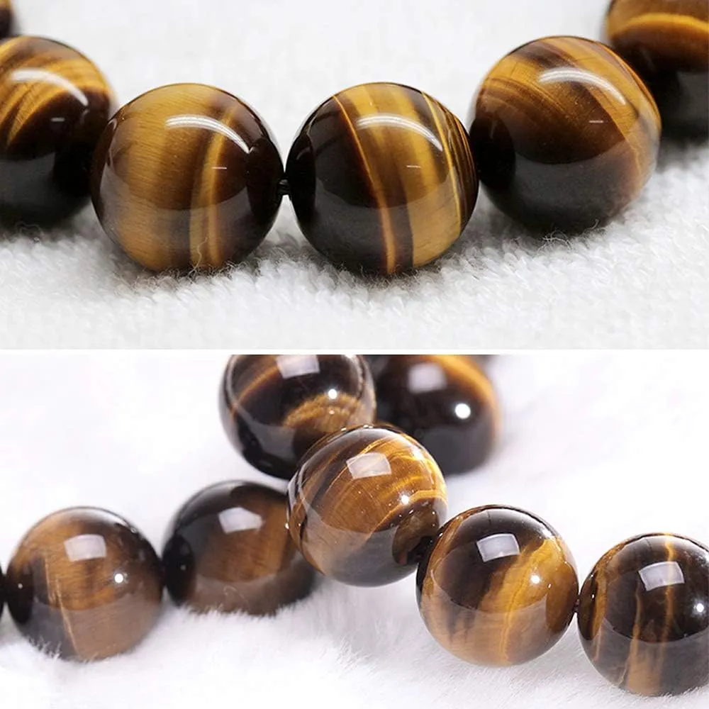 8mm Tiger Eye Stone Stretch Bracelet Round Beads Semi Gemstone for Elastic Bracelet 7.5"