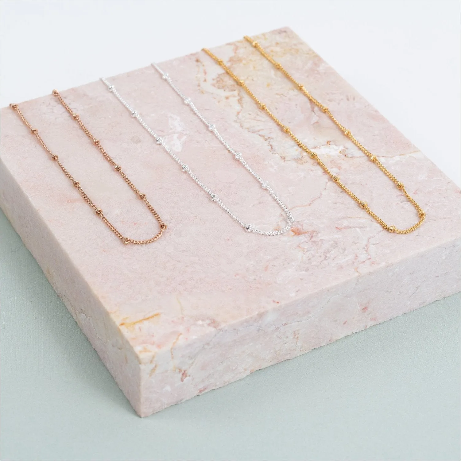 Barbican Sterling Silver Beaded Chain