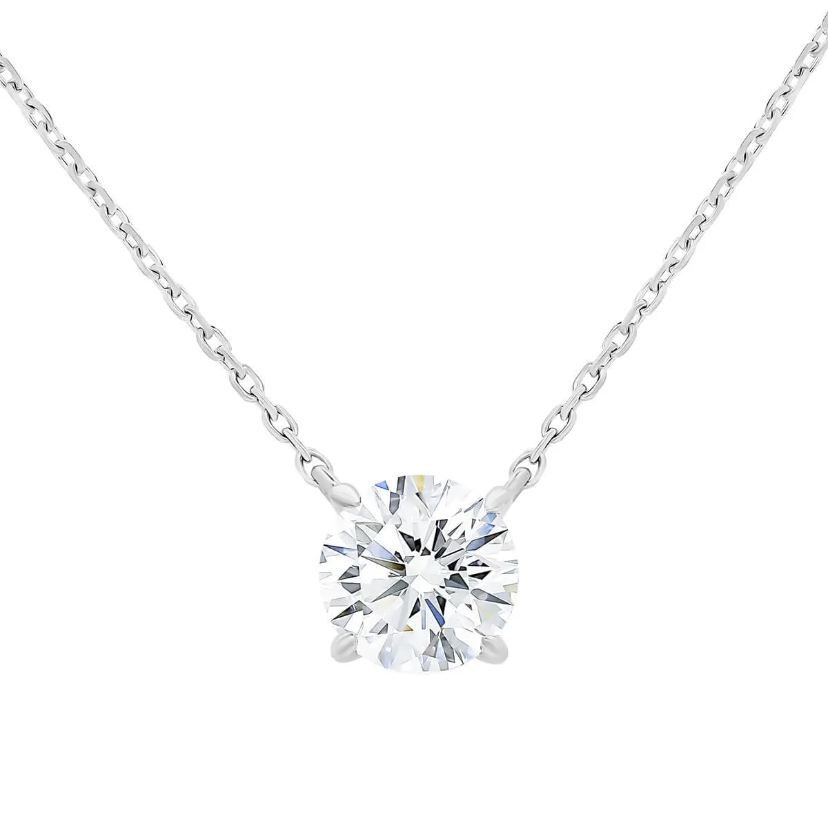 Beauvince GIA HVVS2 Certified 1.00 Ct Round Solitaire Diamond Pendant