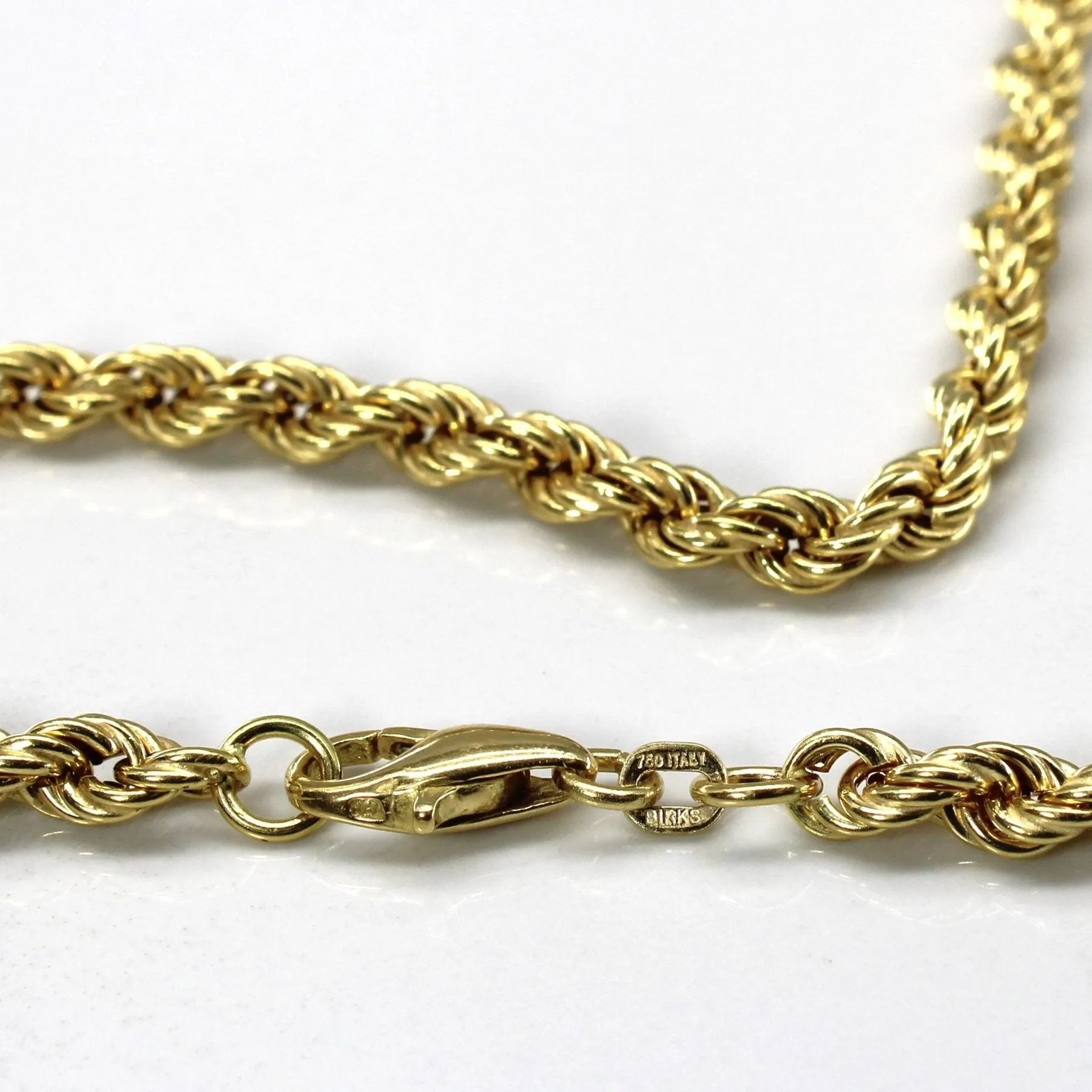 'Birks' Yellow Gold Rope Chain | 24"|