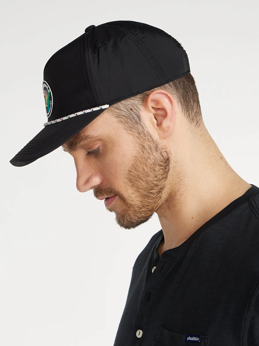 Black Patch Nylon Rope Hat