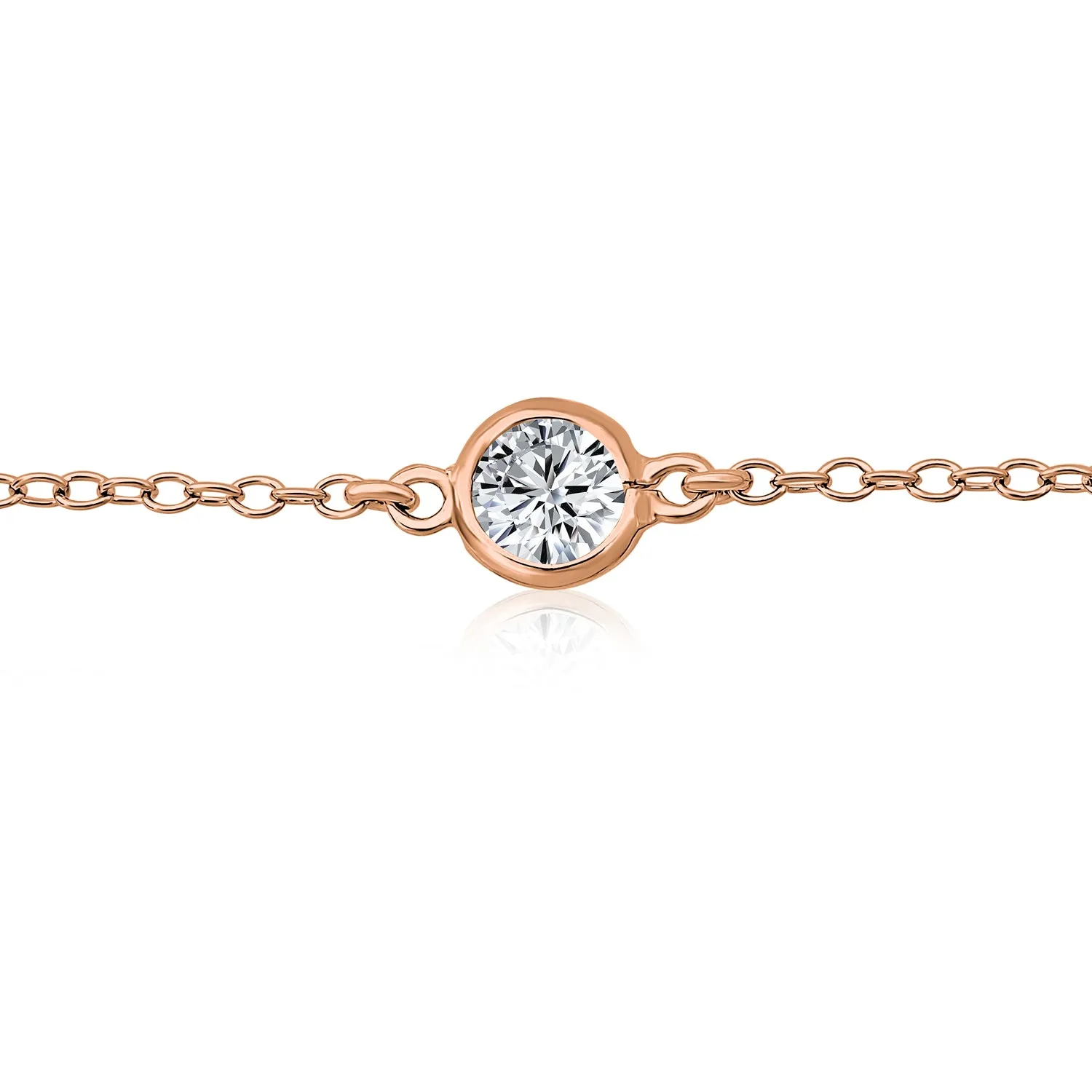 Bridal AAA CZ By The Yard Station Anklet Tennis Ankle Bracelet Silver 9-10 Inch