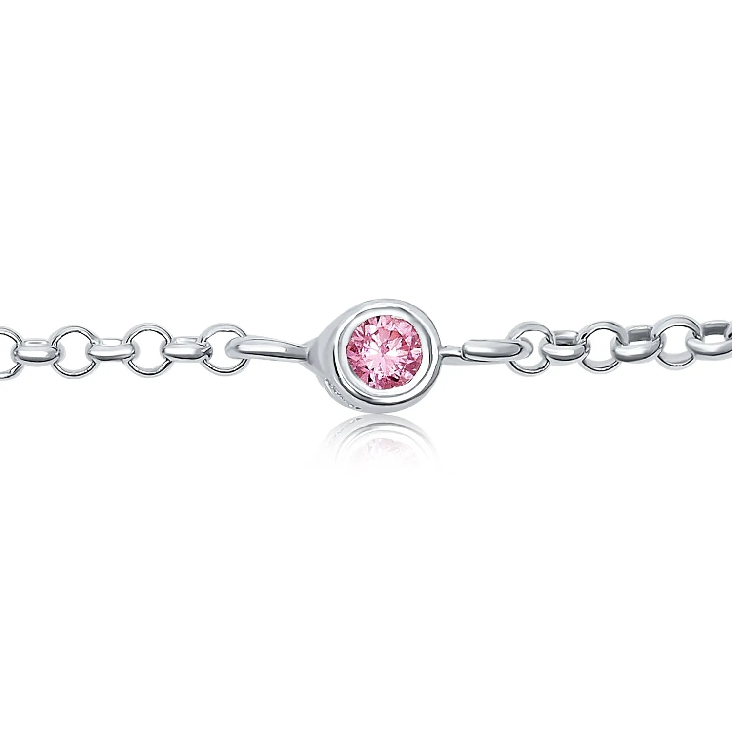 Bridal AAA CZ By The Yard Station Anklet Tennis Ankle Bracelet Silver 9-10 Inch