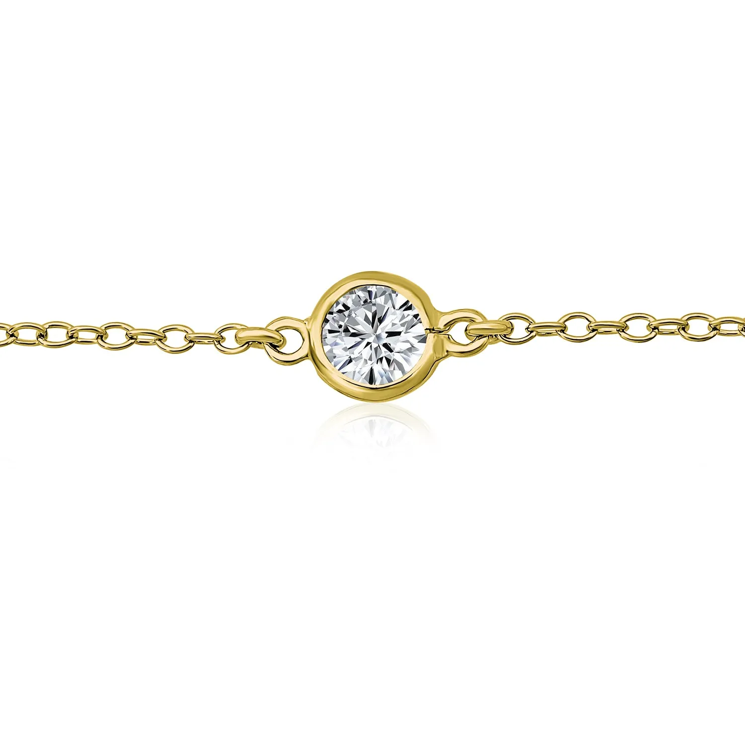 Bridal AAA CZ By The Yard Station Anklet Tennis Ankle Bracelet Silver 9-10 Inch