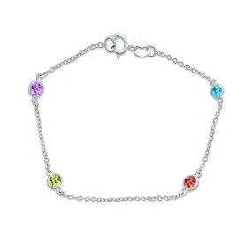 Bridal AAA CZ By The Yard Station Anklet Tennis Ankle Bracelet Silver 9-10 Inch