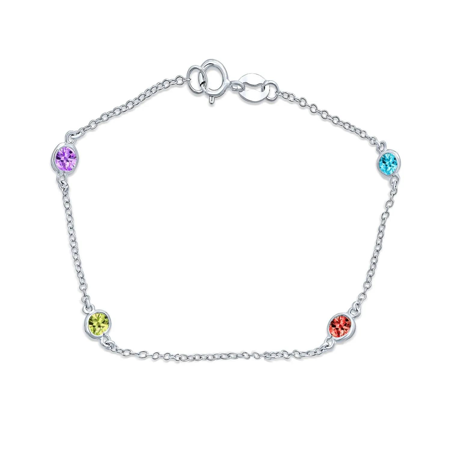 Bridal AAA CZ By The Yard Station Anklet Tennis Ankle Bracelet Silver 9-10 Inch
