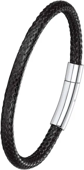 ChainsPro Custom Engraving, Waterproof Braided Rope Leather Bracelet, for Men/Women, Menfriend Gift, 18/20/22CM (Send Gift Box)