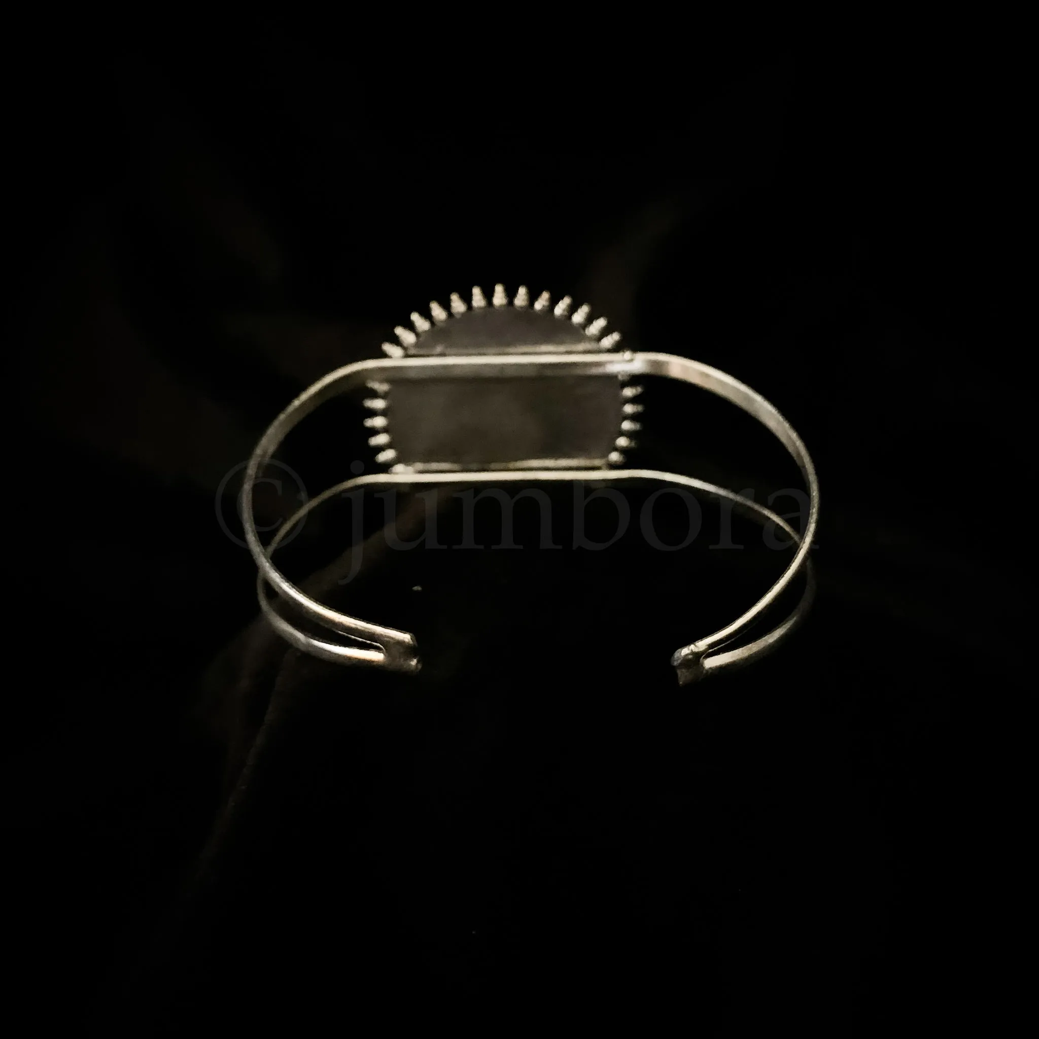 Chic Big Single Oxidized Silver Kada Bangle