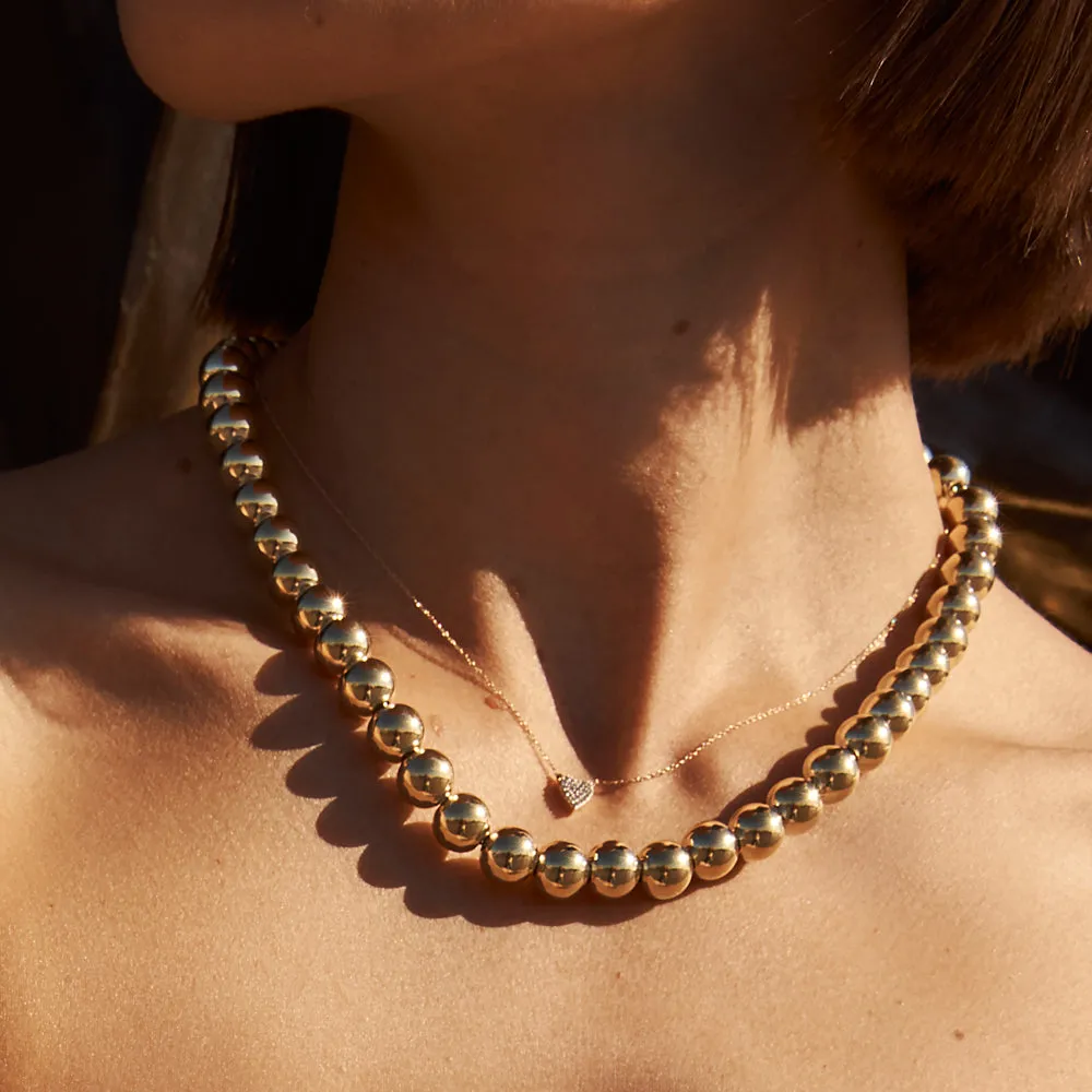 Chunky Ball Necklace in Gold