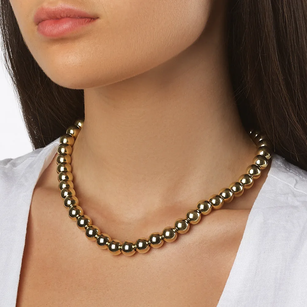 Chunky Ball Necklace in Gold