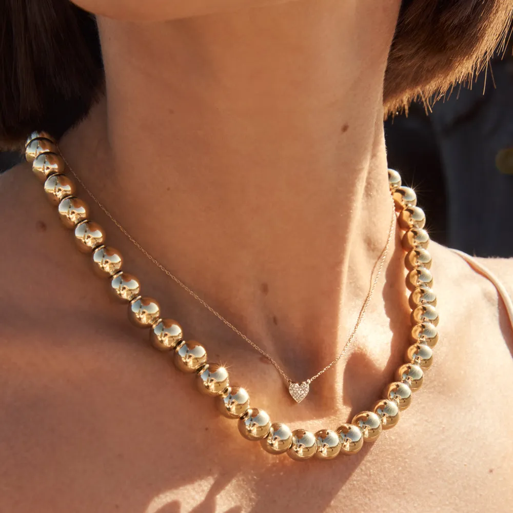 Chunky Ball Necklace in Gold