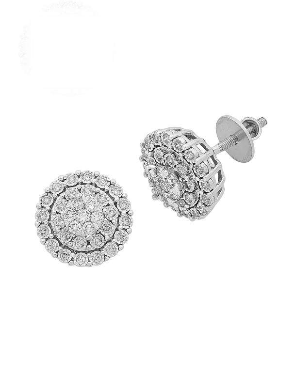 Diamond Earrings - 10ct Diamond Set White Gold Stud Earrings - 767654
