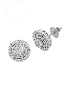 Diamond Earrings - 10ct Diamond Set White Gold Stud Earrings - 767654