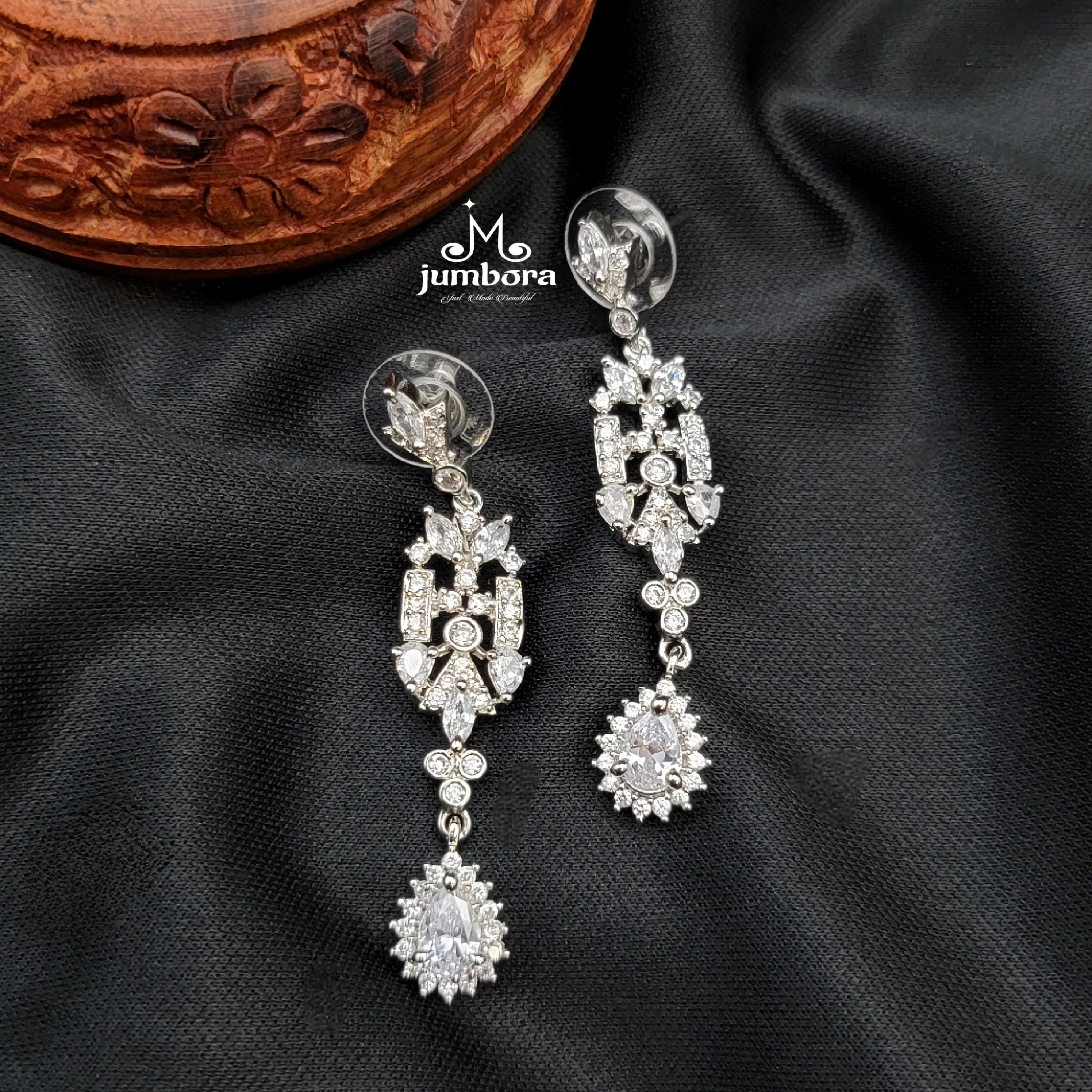 Elegant White Diamonite AD Zircon (CZ) Necklace Set