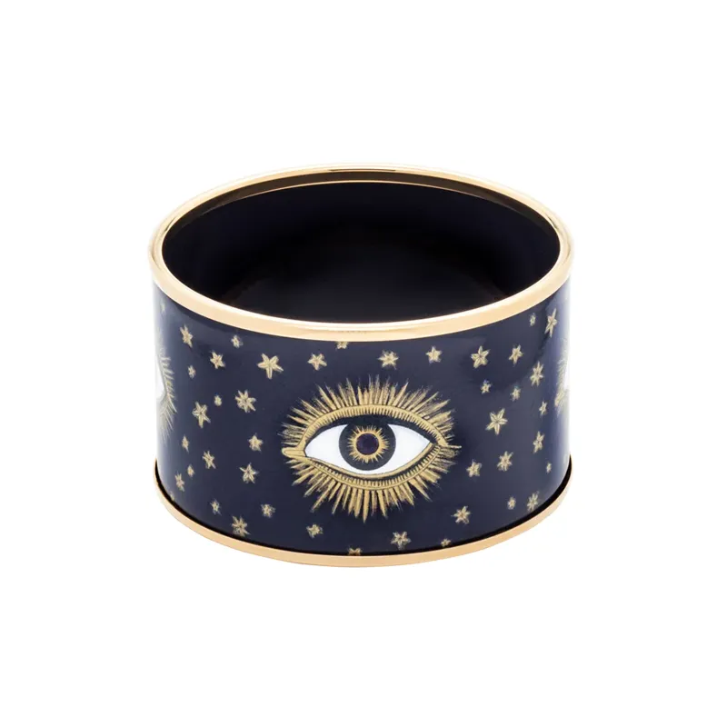 Evil Eye Gold Enamel Cuff