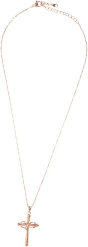 FRCOLOR Rose Cross Pendant Necklace for Women Stylish Twine Charm Sweater Chain Necklace Decorative Accessory for Teens and Special Occasions