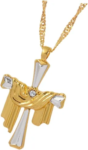 Gatuida Baroque Clavicle Chain Charm Necklace Cross Pendant Necklace Jewelry Present Souvenir Necklace for Faith