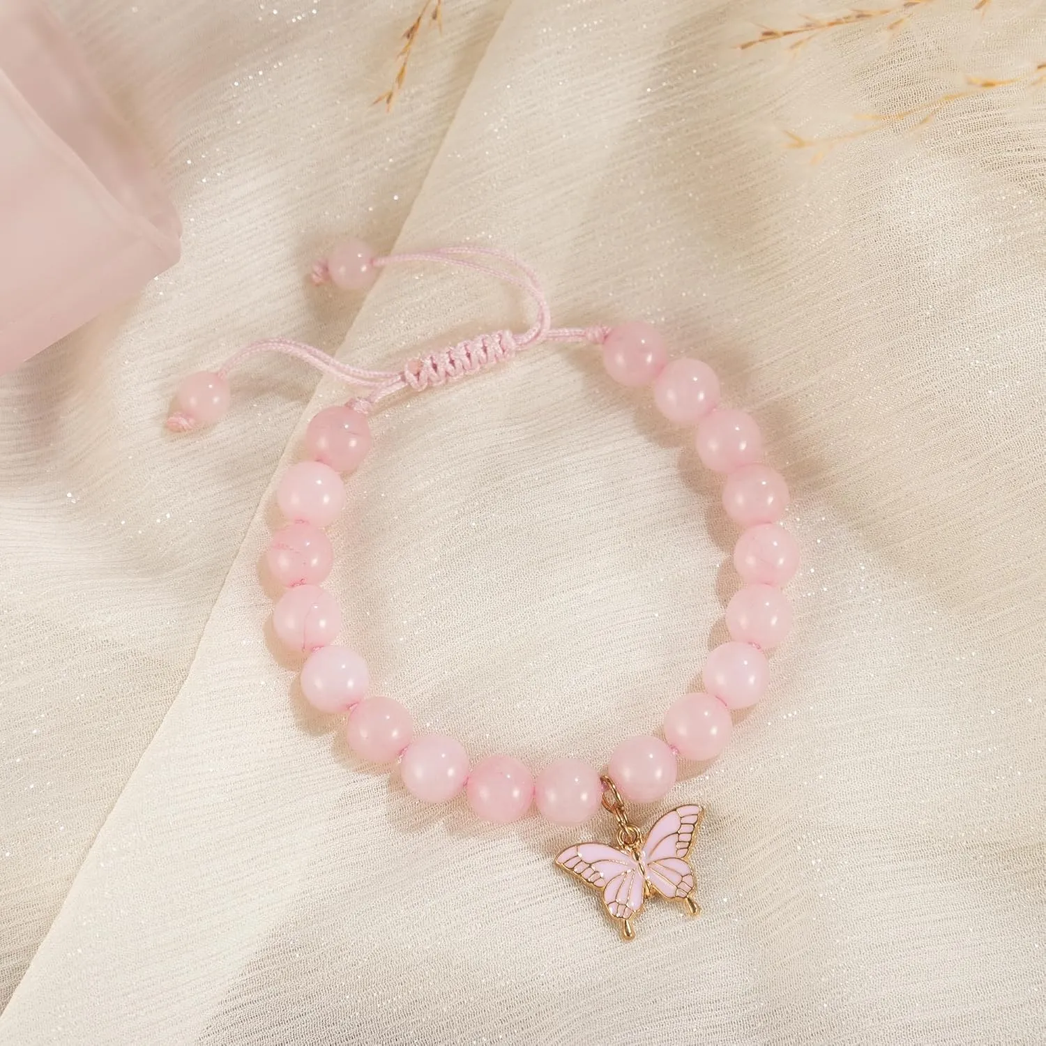 Girls Birthday Gifts Butterfly Bracelets Gift Box,for Daughter Granddaughter Friends Niece Teens Natural Stone Bead Bracelets