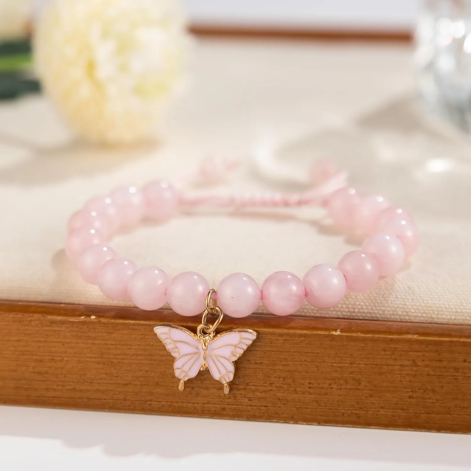 Girls Birthday Gifts Butterfly Bracelets Gift Box,for Daughter Granddaughter Friends Niece Teens Natural Stone Bead Bracelets
