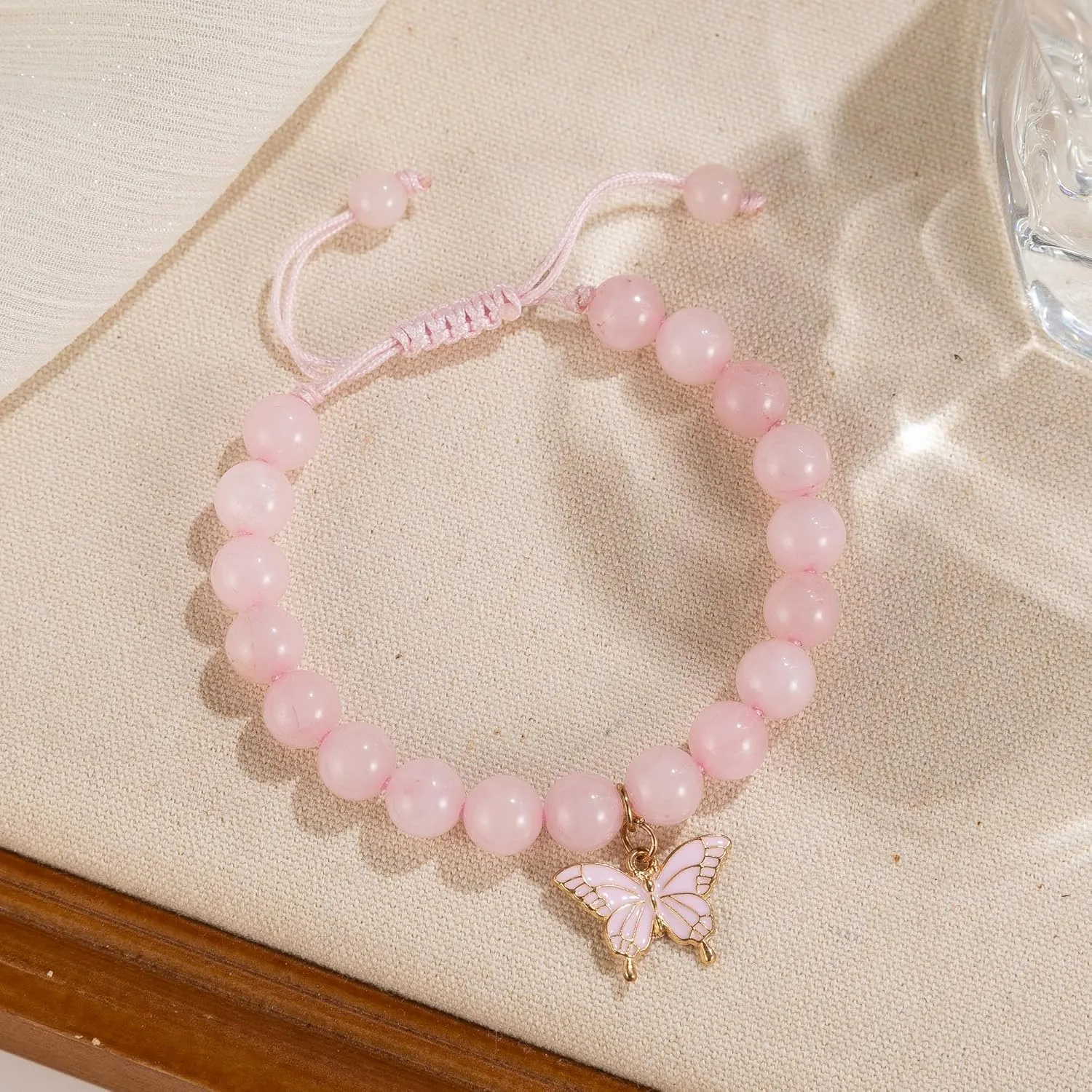 Girls Birthday Gifts Butterfly Bracelets Gift Box,for Daughter Granddaughter Friends Niece Teens Natural Stone Bead Bracelets