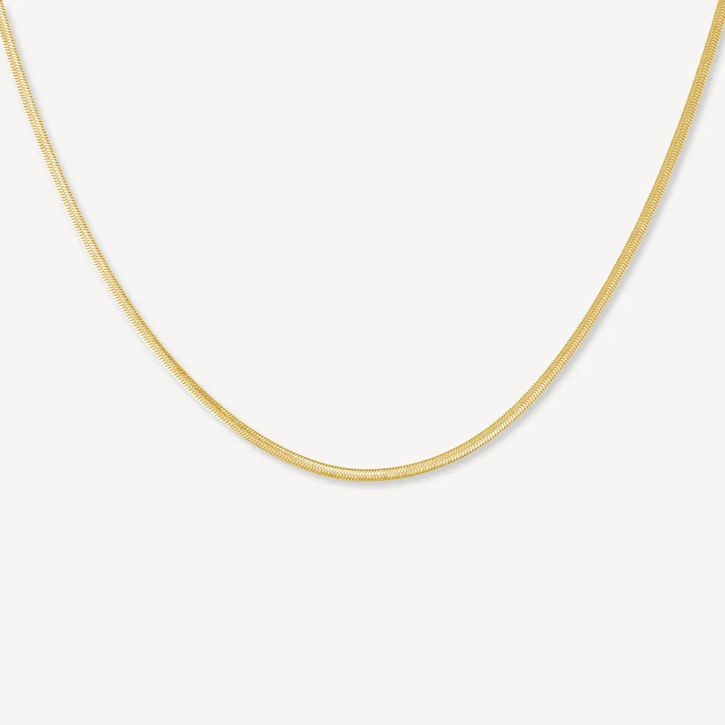 Gold Herringbone Chain 2mm
