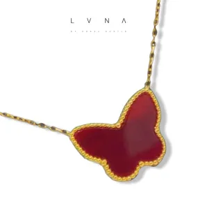 #GOLD2024 | 18K Carnelian Butterfly 20mm Centered Necklace