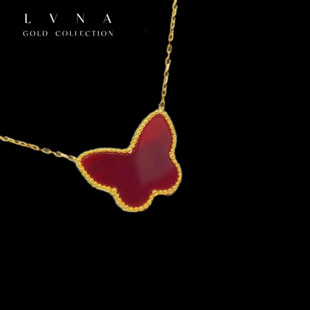 #GOLD2024 | 18K Carnelian Butterfly 20mm Centered Necklace