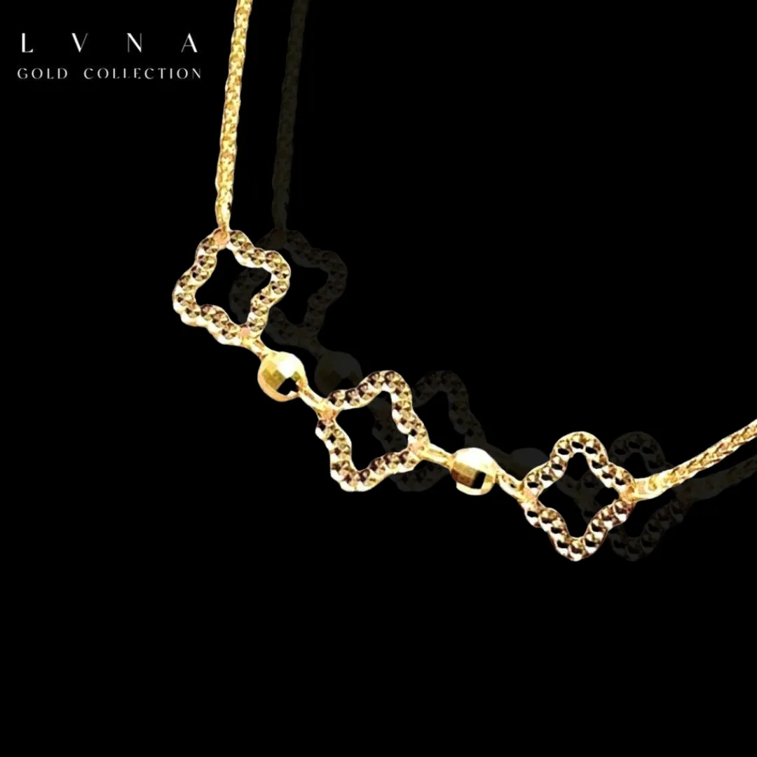 #GOLD2024 | 18K Golden Triple Clover Bracelet