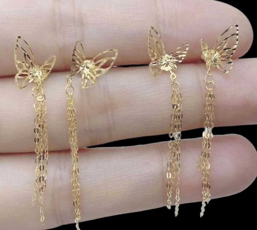 #GOLD2024 | Golden Butterfly Dangling Earrings 18kt